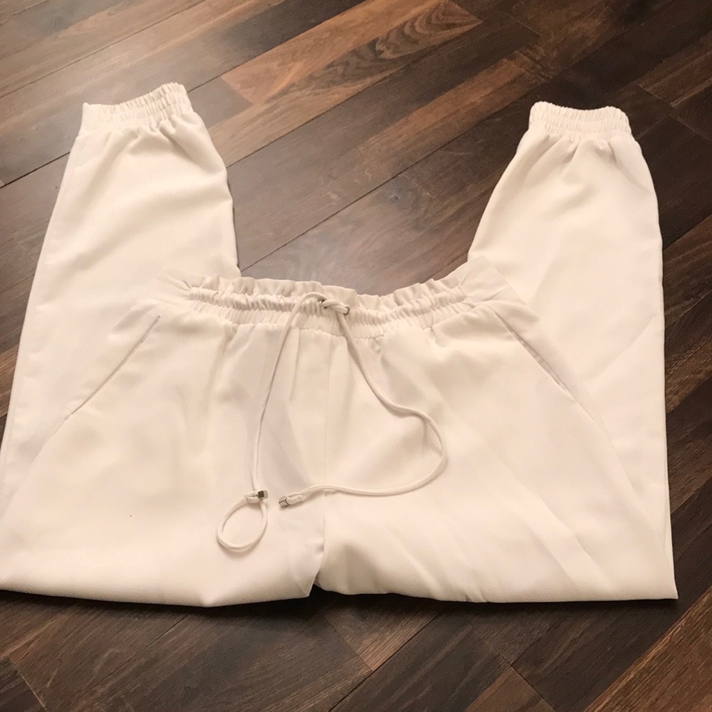 White Sheer Joggers